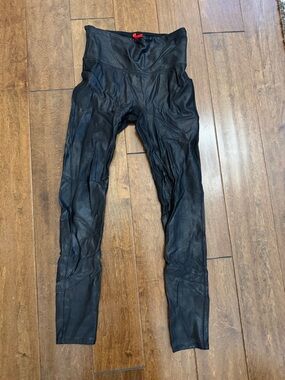 SPANX Black Faux-Leather Leggings